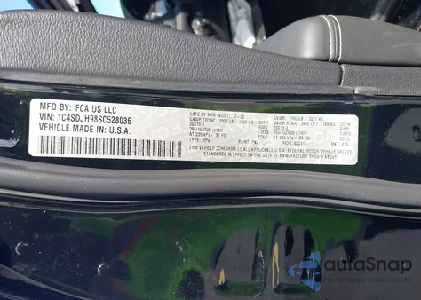 2025 Dodge Durango Srt Hellcat Awd из США, поврежденный, VIN 1C4SDJH98SC528036